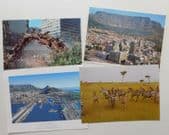 4 vintage postcards Cape Town Zebra Tanzania Impala Johannesburg South Africa K